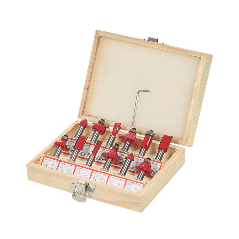 

12PCS Milling Cutters router bits for wood 8mm Shank Mill Woodworking wood milling cutter for Floor Handmade Engraving Cutting