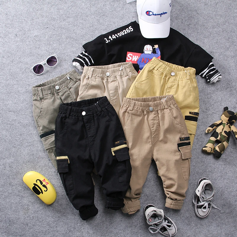 

2-8 Y new 2019 spring fashion style boys cargo pants kids casual pants boys children handsome pants