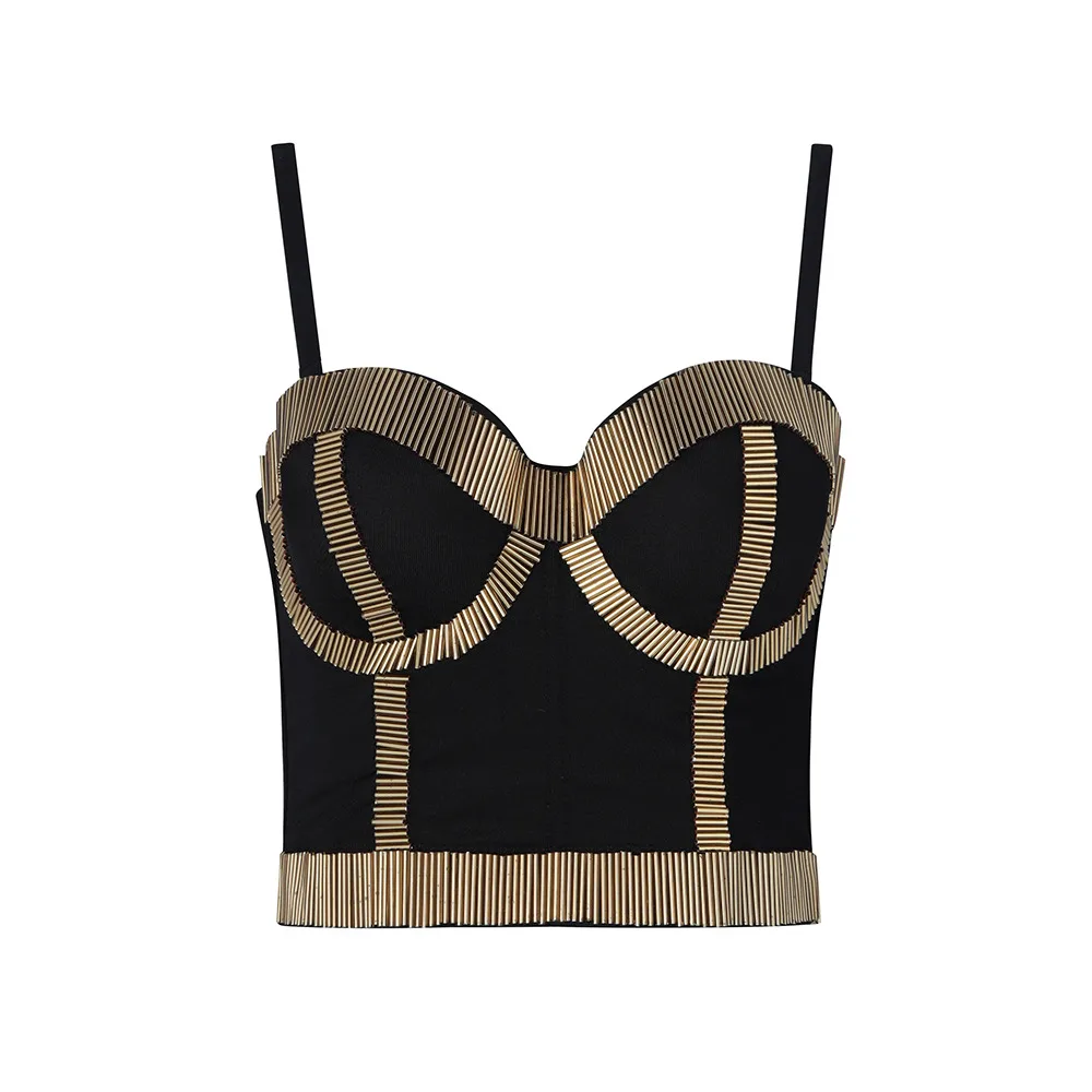 

Topkwaliteit mode sling strakke bandage top hl tanks tops bandjes korte tops