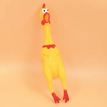 

Yellow Rubber Pet Dog Puppy Toy Squawking Screaming Shrilling Rubber Chicken