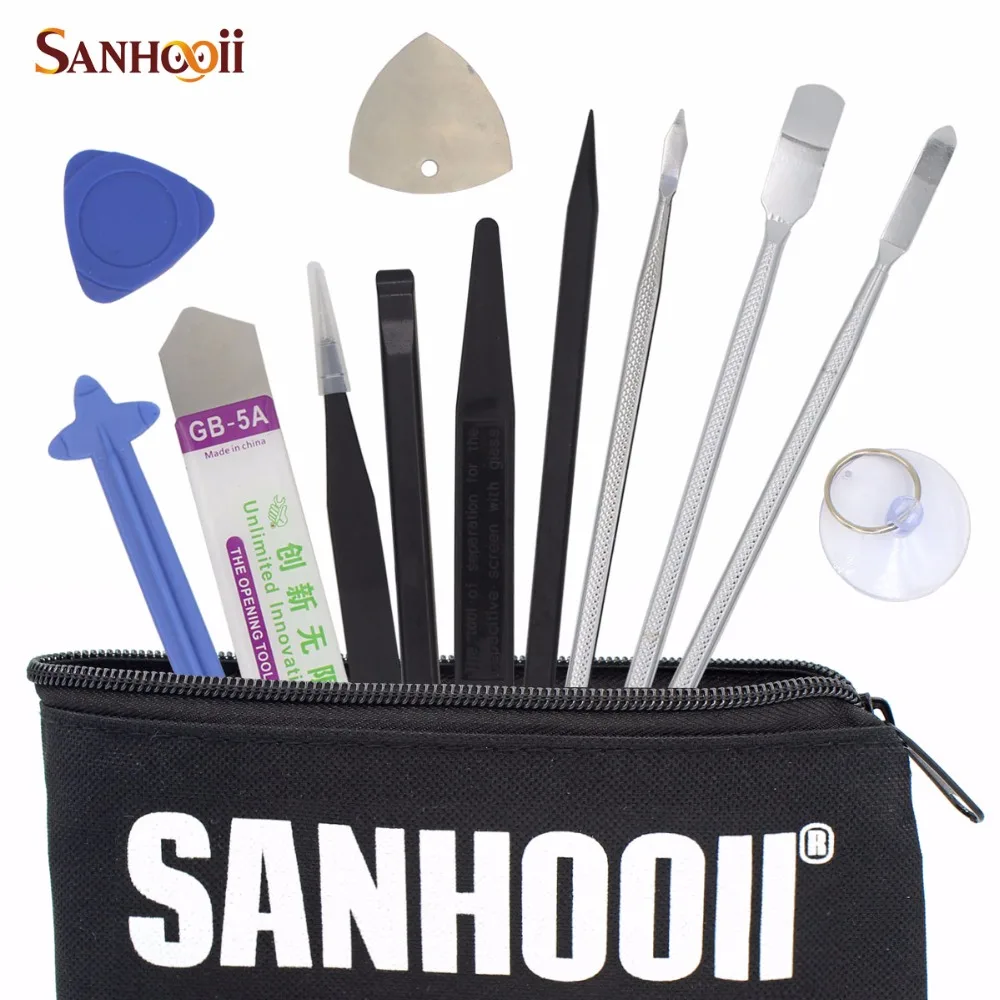 SANHOOII Universal 12in1 Mobile Phone Repair Tools Kit Spudger Pry Screen Opening Tool Teardown Hand Tools