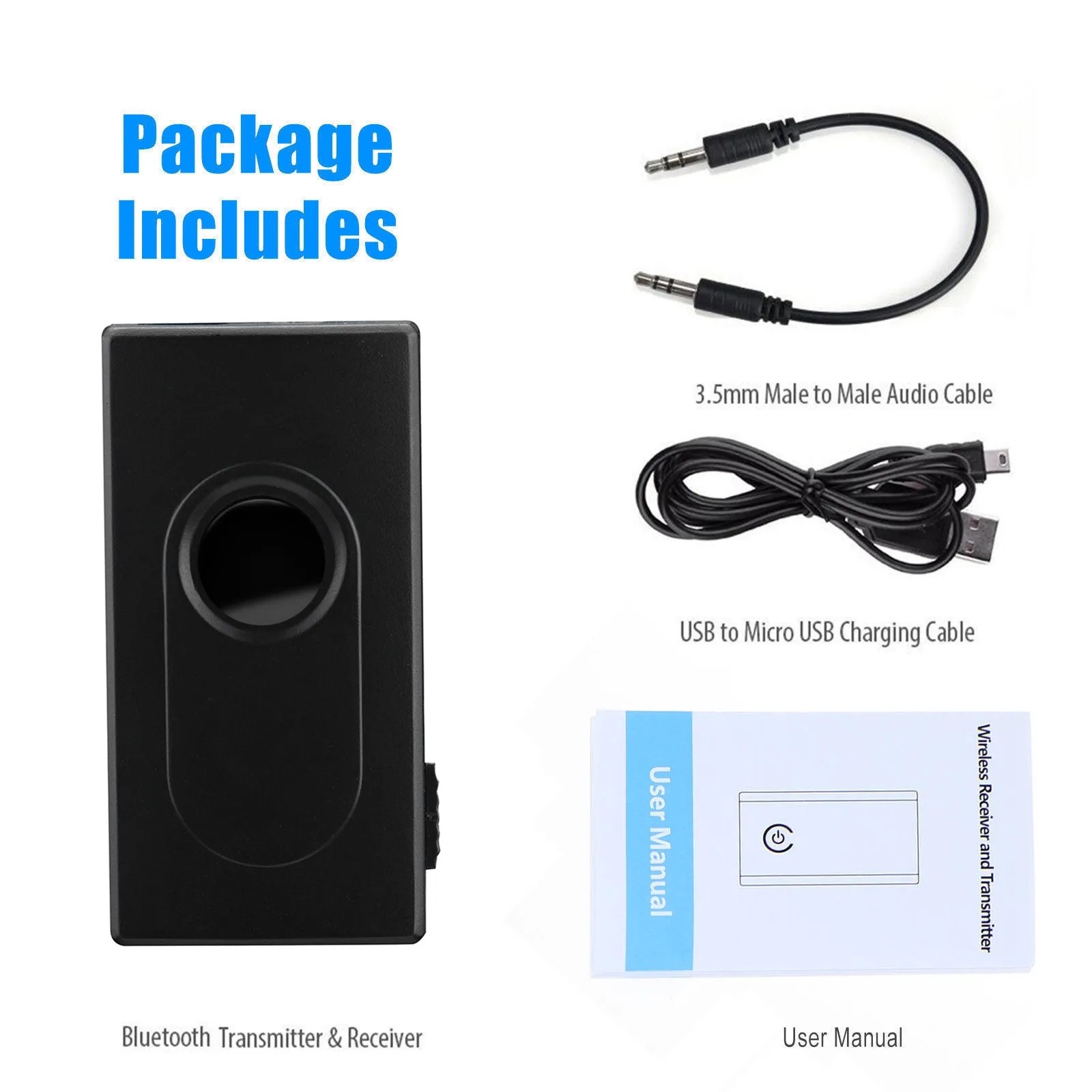 Bluetooth V4 Transmitter Receiver Wireless A2DP 3.5mm Stereo Audio Music Adapter for TV Phone PC Y1X2 MP3 MP4 TV PC