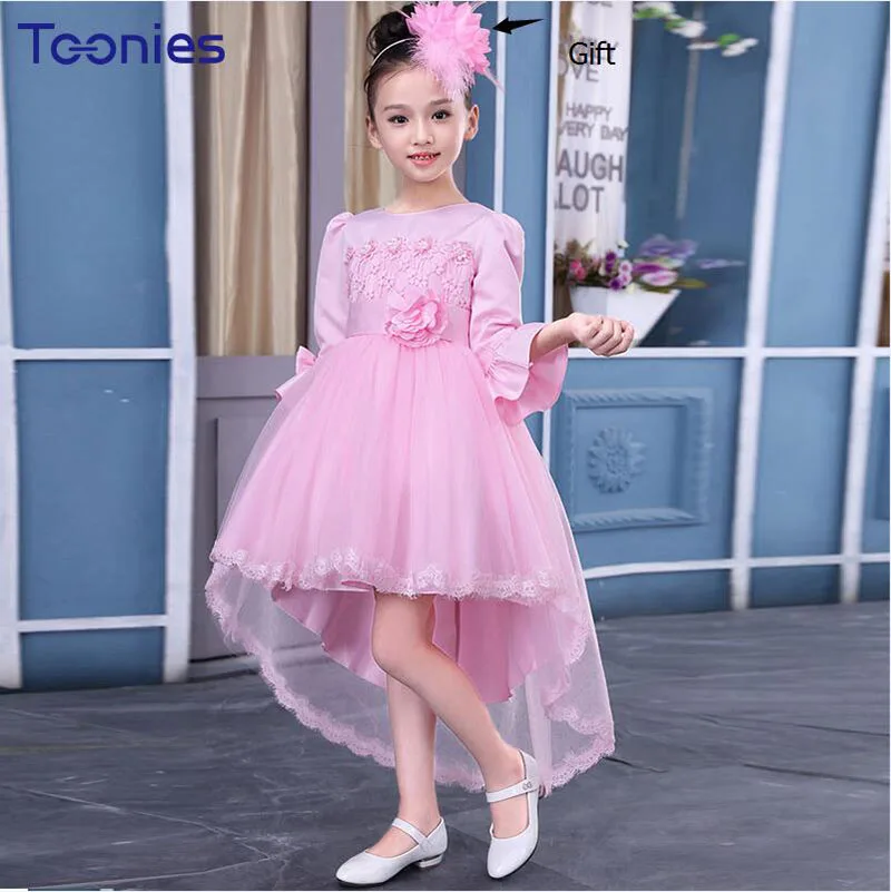 

2018 Newest Design Wedding Children Dress Floral Princess Girls Dresses High Quality Trailing Dress Birthday Party Kids Vestidos