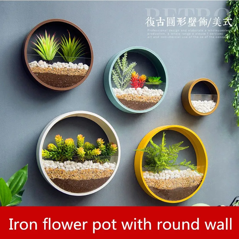 

Scandinavian Creative Wall-Decorated Circular Flower Pot Interior background wall decoration Pendant Decorative props for hotel