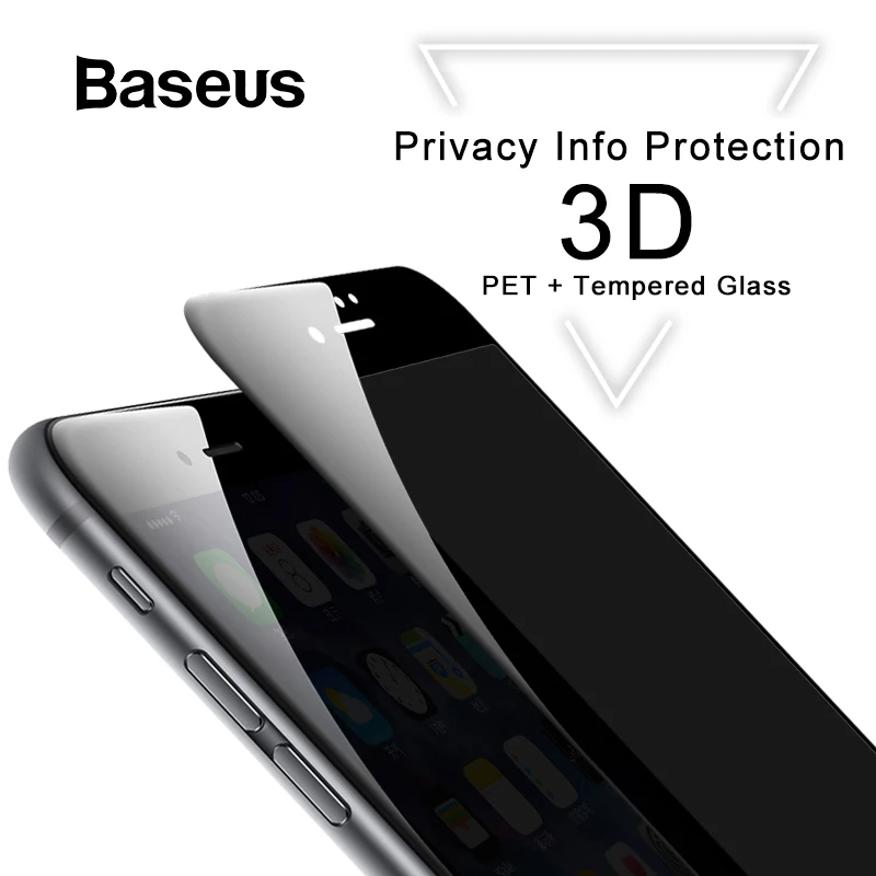 

Baseus 3D Screen Protector For iPhone 7 7 Plus Anti Spy Privacy Protective Glass For iPhone 8 8 Plus Tempered Glass Filme