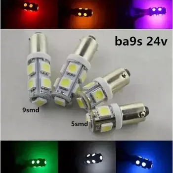 

10pcs DC24V Auto 5smd BA9S 24v 9smd Shown Wide License Plate Reading Corner License Plate Trim white red blue light 24v ba9s