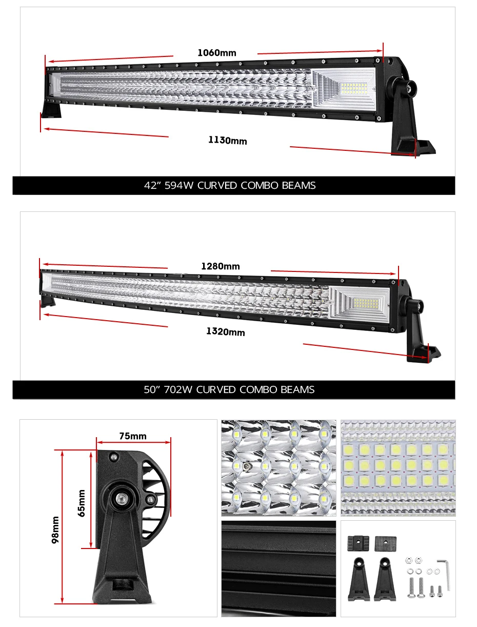 Partol 4 7 12 20 22 21 23; большие размеры 34-42 50 дюймов светодиодный светильник бар для Turcks 3-рядная прямые изогнутые светодиодный бар 12v 24v 6000K для внедорожник ATV