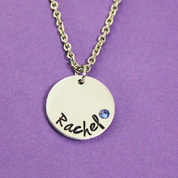 

Personalized Name Necklace 2018 Fashion Round Necklace Jewelry Custom Made with One Name And with One Birthstone YP2957