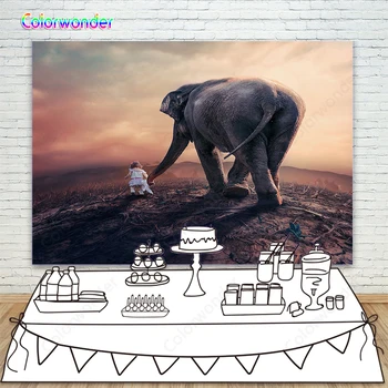 

Backdrop photographic Studio Elephant Baby Shower Girl Boy Wildlife Park Ruins Background Original Design Photocall Wallpaper