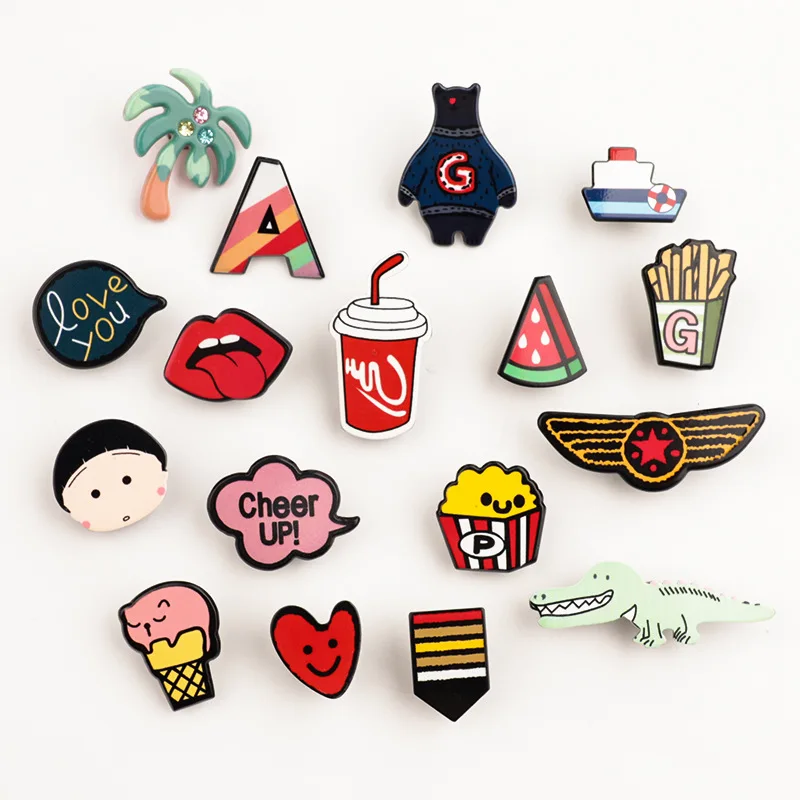 

1 PC Lovely Cartoon Icons on The Pin Kawaii Icon Badge Bacges on Backpack Badges for Clothing Acrylic Badges