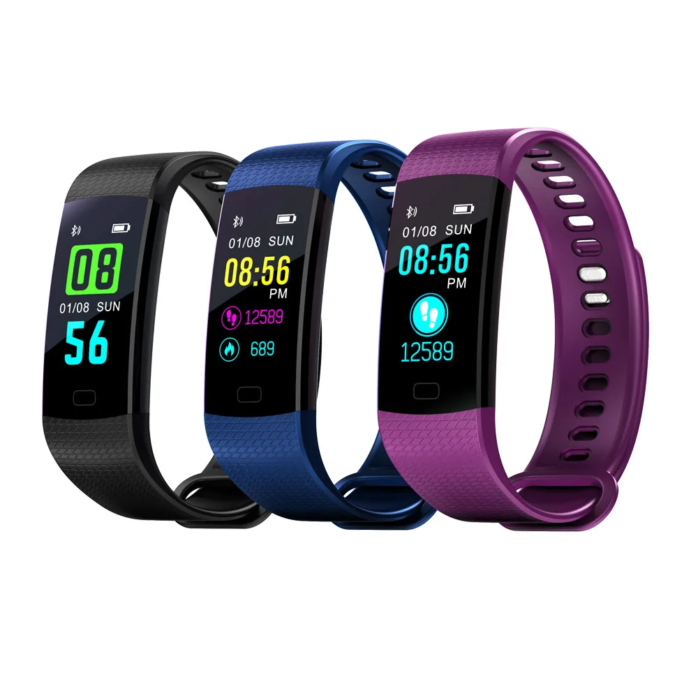 K4 Color Screen Smart Wristband Sports Bracelet Heart Rate Blood Pressure Monitor Fitness Tracker for Samsung Galaxy Note 8 5 4