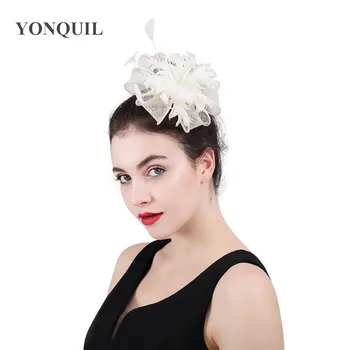 

Feather sinamay Fancy loops headwear sinamay church fascinators hat hair clips accessories party fascinator race 2020 new Style