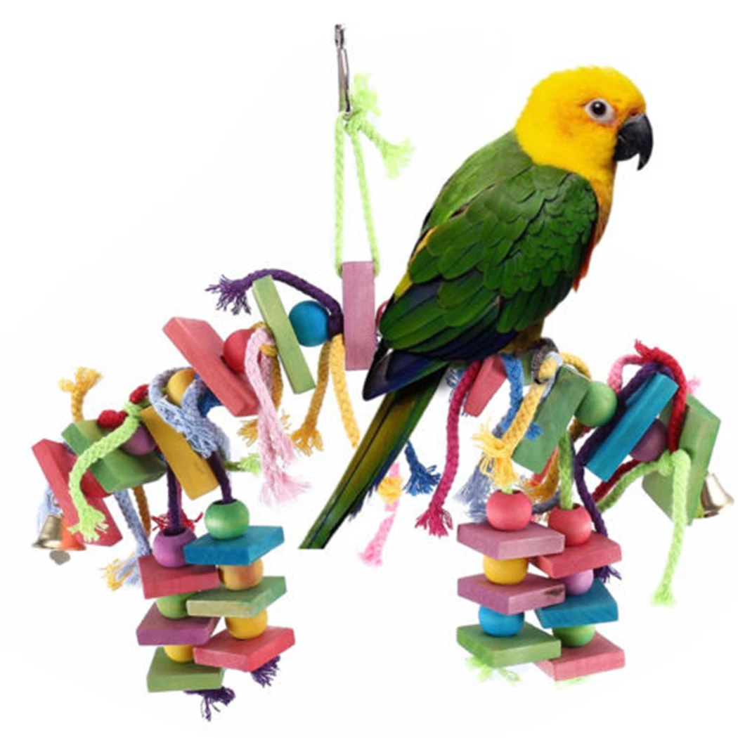 Buy Hot Sale Parrot Pet Bird Chew Hang Toys Wood Large