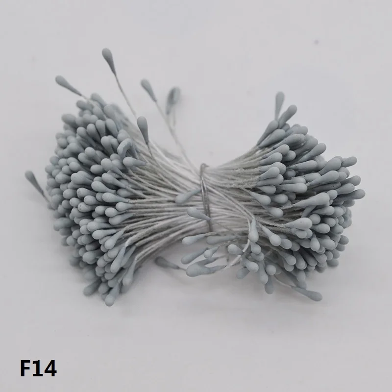 400 шт 1,5 мм Двойные головки DIY искусственный мини жемчуг цветок Stamen Pistil Свадьба День рождения Торты Декор искусственные цветы для скрапбукинга - Цвет: F14