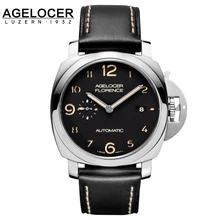 Agelocer Self-Wind Automatic Mechanical Watch Full Steel Men Original Imported Waterproof Wristwatch relojes hombre With Box