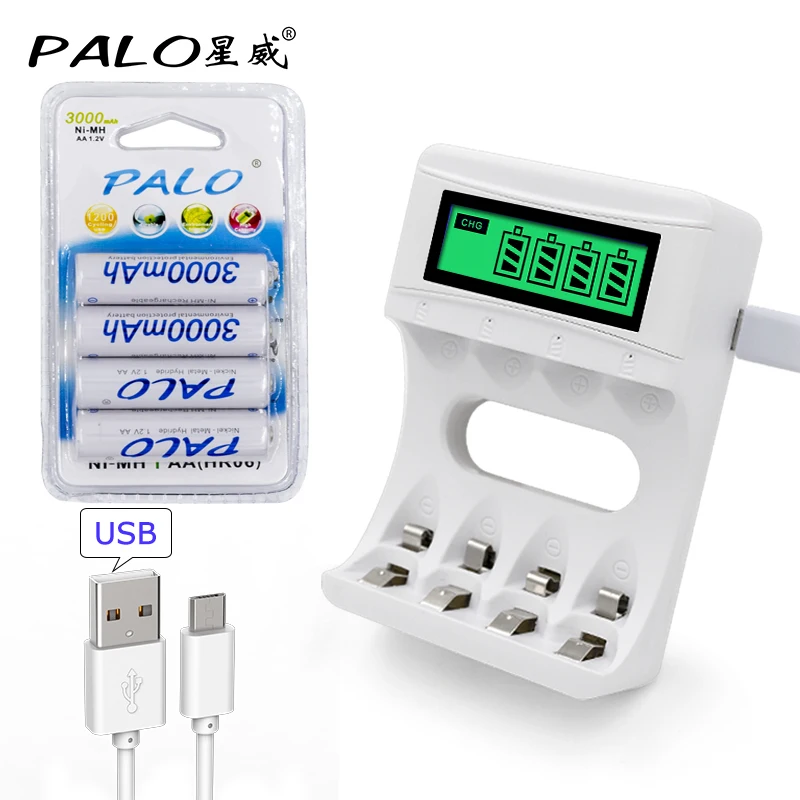 4 Slots LCD Display Intelligent Charger for AA / AAA