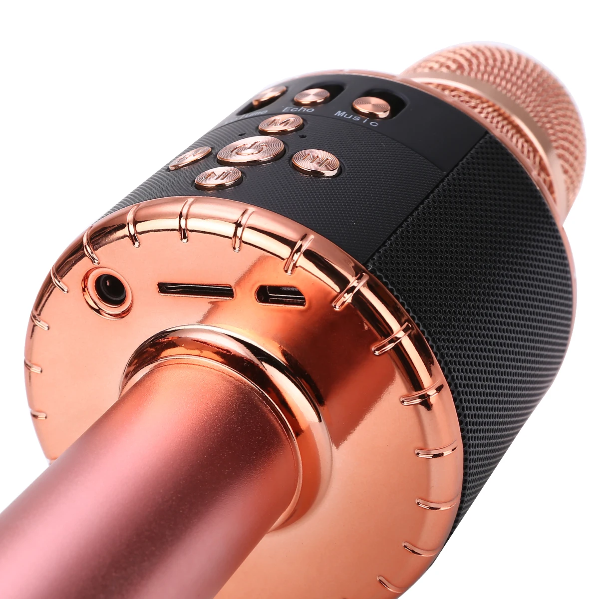 Professional Karaoke Wireless Bluetooth Microphone 4in1 Portable Handheld LED Lights USB Speaker Microphone for Home KTV