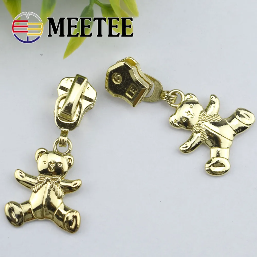 10 шт. Meetee 5# мультфильм Медведь Fix Zipper DIY Zip слайдер Ремонтный комплект Замена для молнии Швейные Портной инструменты аксессуары для одежды