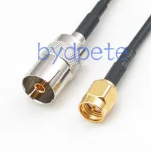 Кабель IEC tv DVB-T гнездовой разъем для SMA штекер прямой RG174 RF перемычка косичка 4 дюйма~ 10 футов