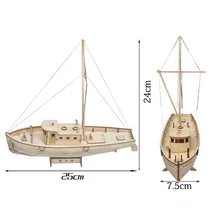 1/30 Сборная модель лодки деревянный парусник DIY деревянный набор головоломка игрушка модель парусника подарок для детей и взрослых