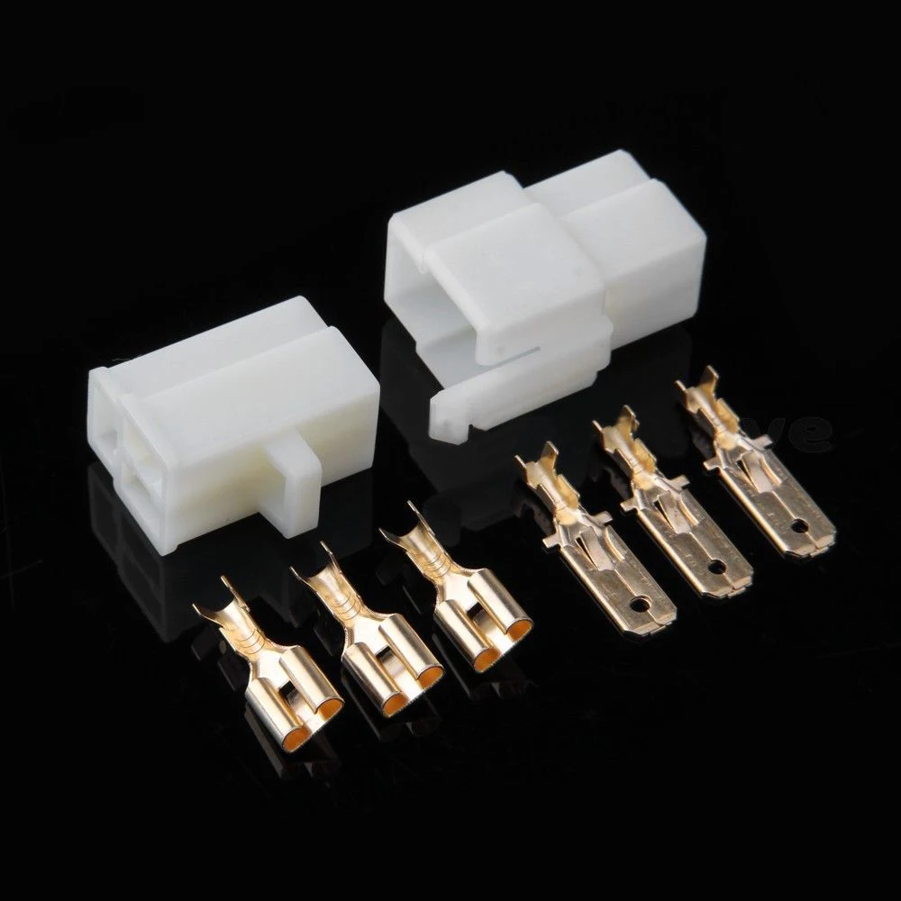 

Promotion! Kit Motorcycle Car ATV Scooter Boat Male/Female 3 Way Connector 6.3mm Terminal
