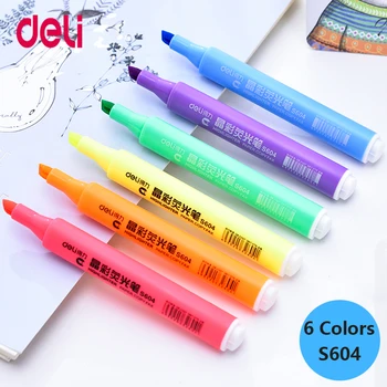 

Deli Highlighters Fluorescent Color Marker Pen Text Separator Invisible Ink Mildliner School Chancery Stationery Office Supply 1