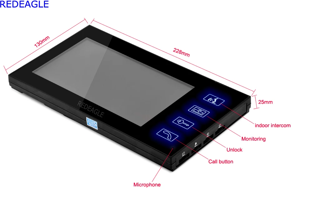 REDEAGLE дома 7 дюймов Touch Панель видео домофон дверной звонок Системы с RFID брелков разблокировать безопасности Камера