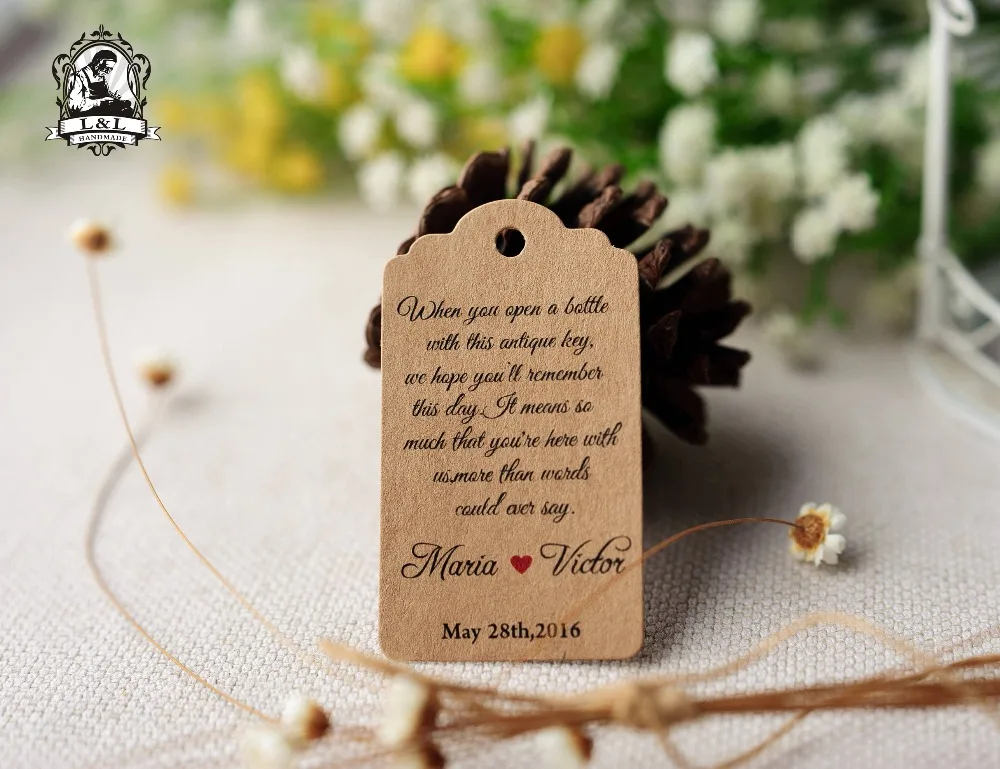 Günstige J1 200 stücke 3,5x6,2 cm papier label Label anpassung Literatur und kunst label danke tags personalisierte tag bachelorette tags