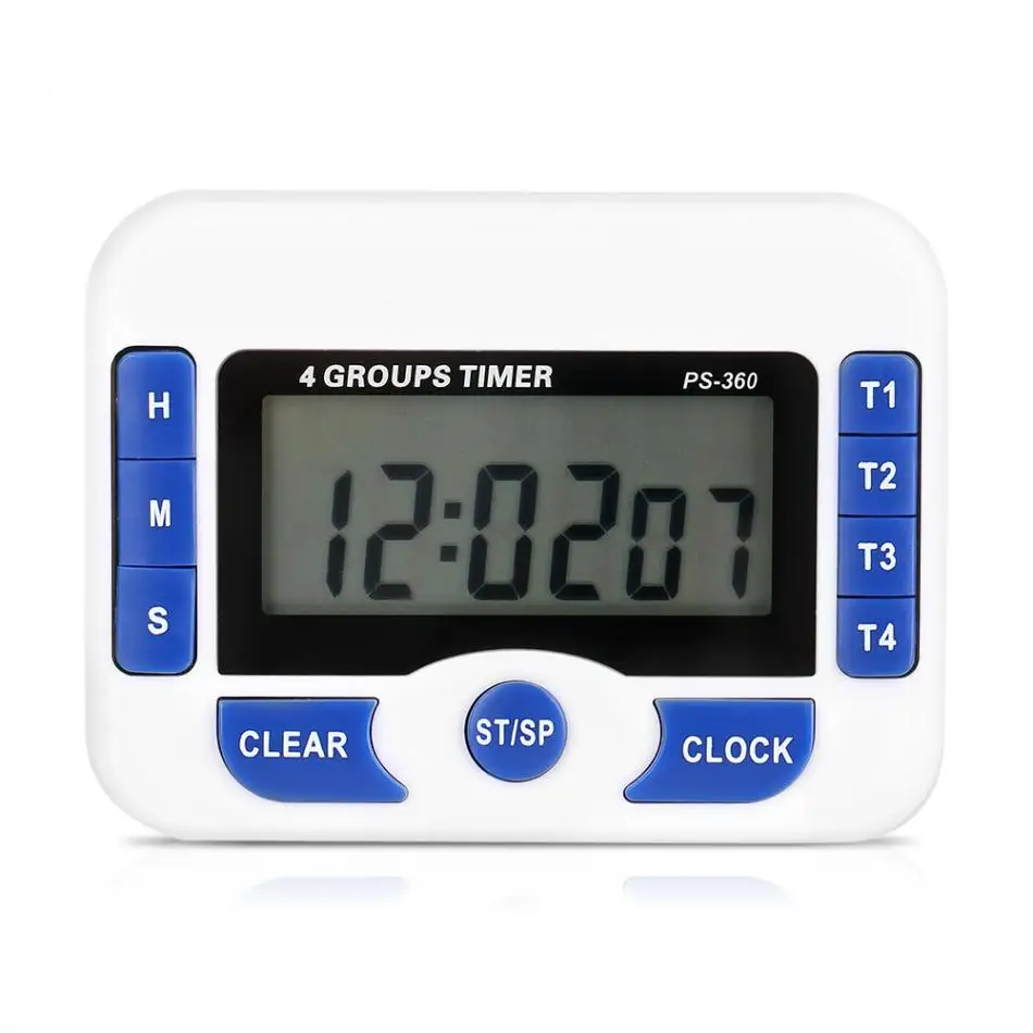 

LCD Digital 4-Channel Independent Group Timer Countdown Magnetic Kitchen Timer Practical Cooking Timer Alarm Clock