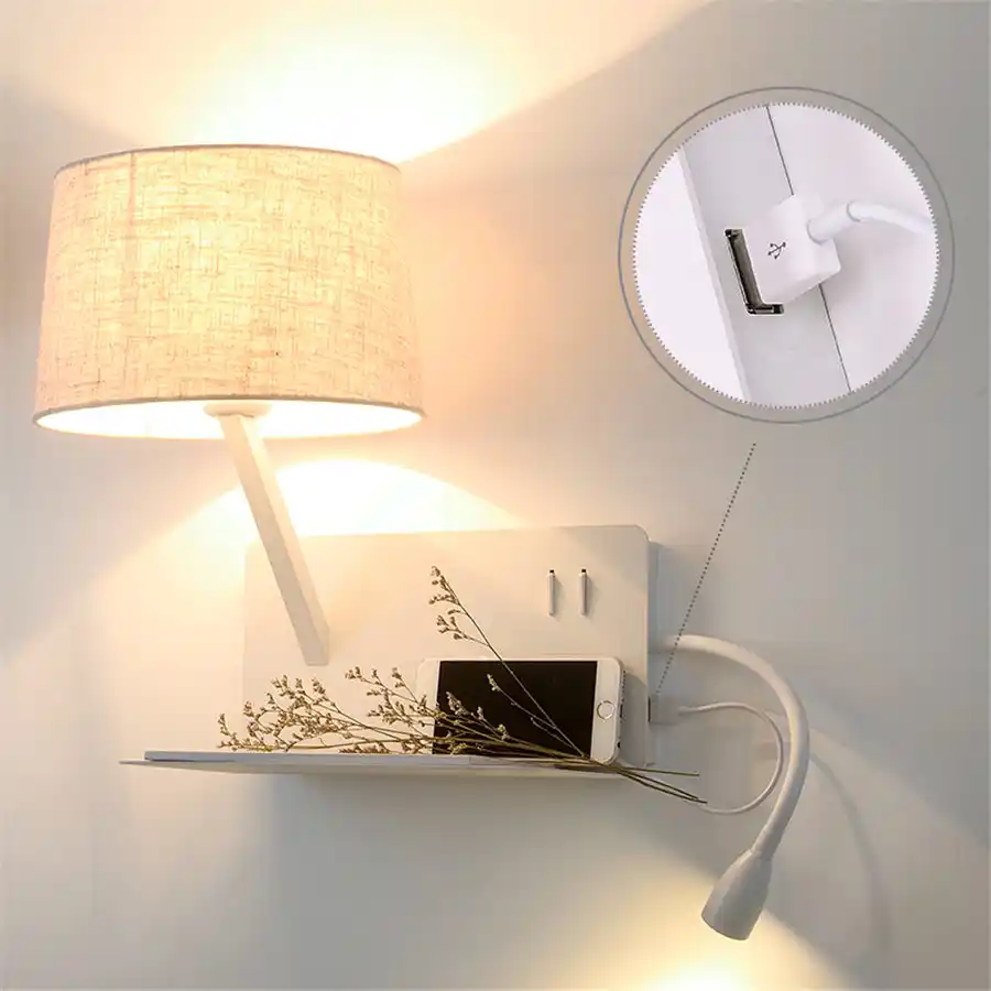 bedside lamp with shelf