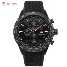 Blacktip SHARK Sport Watch Black 3 Dial Dashboard 24Hrs Date Day Silicon Strap Water Resistant Men’s Quartz Wrist Watches /SH395