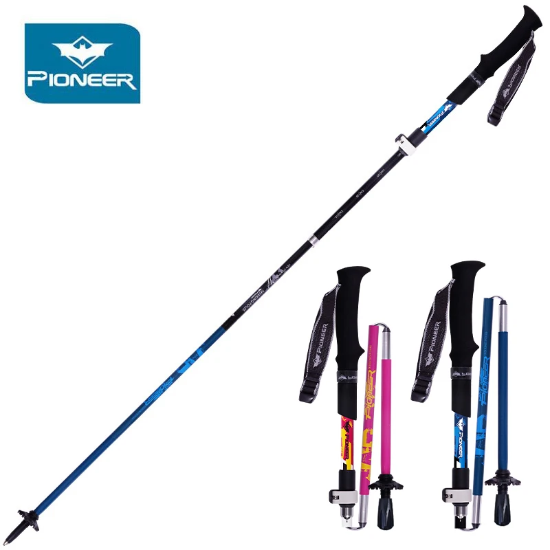 

2 Pcs/Lot Pioneer Folding Trekking Poles Carbon Fiber Ultralight Nordic Walking Sticks Climbing Hiking Poles Walking Cane