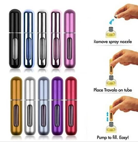 6pcs Mini Portable Travel Refillable Perfume Atomizer Bottle For Spray Scent Pump Case 10ML Fashion Empty Mini Atomiser Spray