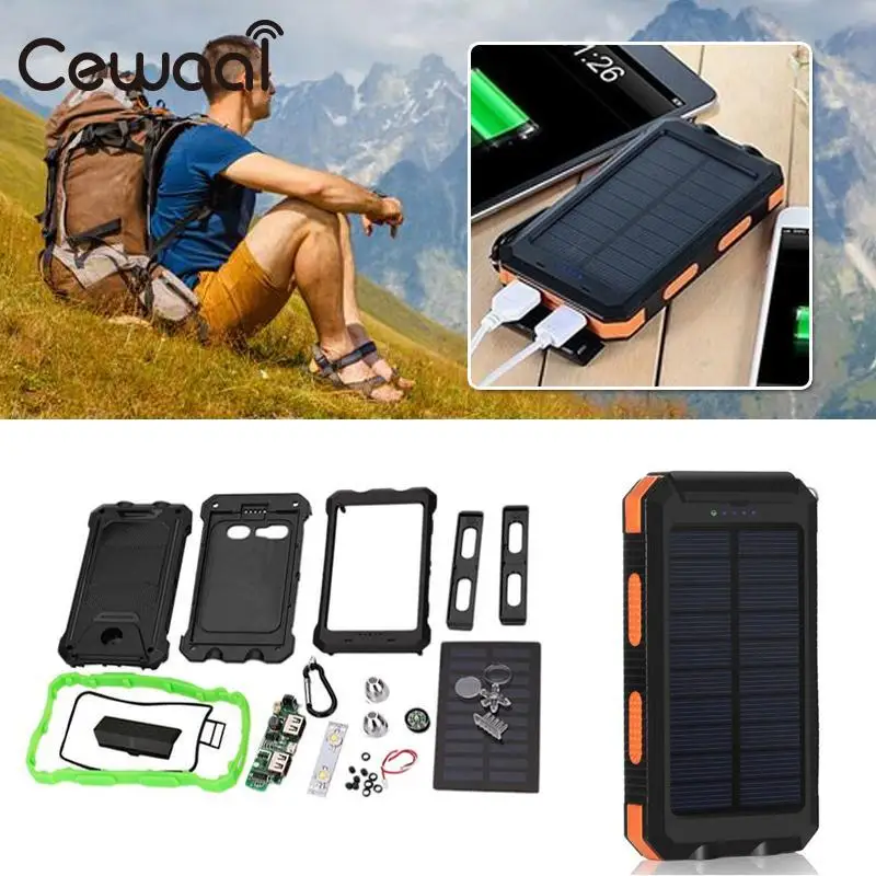Cewaal 3 вида цветов с двумя USB светодиодами Powerbank панель солнечной энергии для 606090