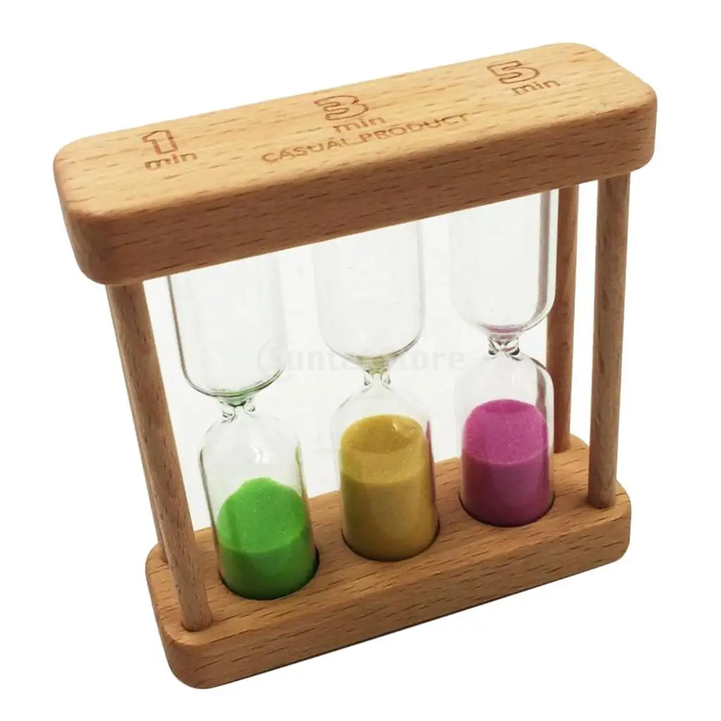  3 in 1 Sand Timer Time Hourglass Desk Office Decor Cooking Timing Dining 1 & 3 & 5 Minutes 