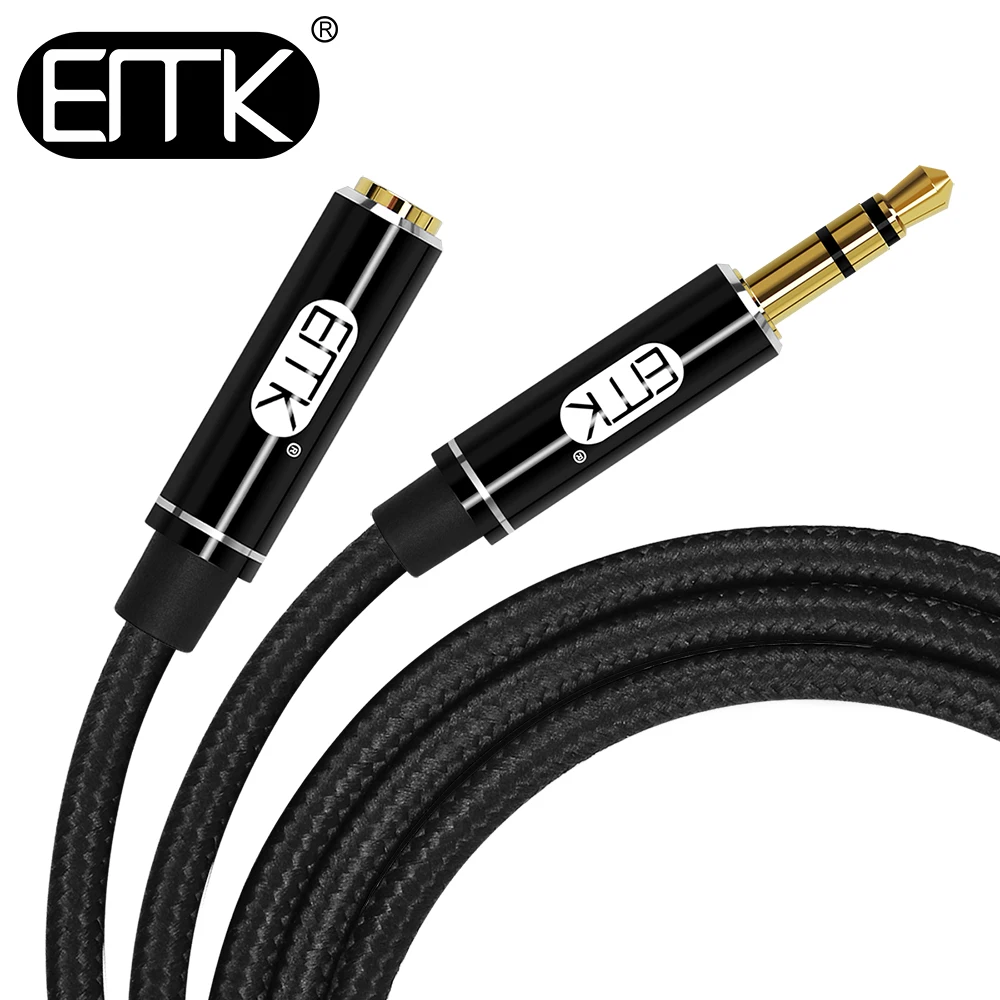 Kopen EMK aux verlengkabel man vrouw 3.5 audio kabel 3.5mm jack kabel 0.5 m 2 m 3 m extender Cord voor Hoofdtelefoon iPhone Versterker