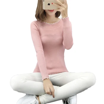 

Women Autumn Fashion Knitted O neck Long Sleeve Pullovers Sweater Ladies Crochet Slim Knitwear Sweaters outfit Tops