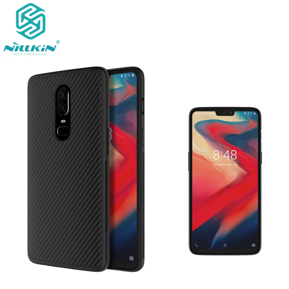 

Nillkin Synthetic fiber Carbon PP Plastic Back Cover for Oneplus 6 One plus 6 case Magnetic ultra thin slim inner iron sheet