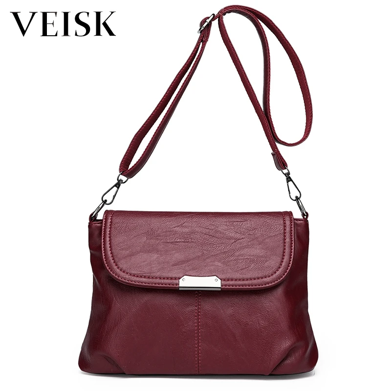 

VEISK Women Handbag Soft Pu Leather Lady Handbags Small Shoulder Bag Flap Spring Crossbody Bags Women Casual Tote Sac