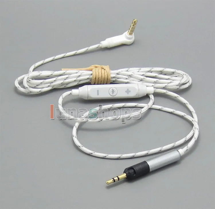 LN004763 With Mic Remote Volume Control Hi OFC White Cable For Sennheiser HD598 HD558 HD518 Headphone Earphone