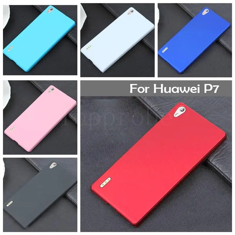 

Colorful arrival top quality matte Phone cover cases for Huawei P7 5" Matte Quicksand Hard cover 6th color with 1pcs screen film