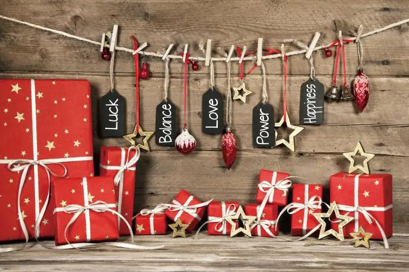 

Laeacco Wooden Backdrops Christmas Gift Board Wall Pray Card Bauble Child Portrait Photo Backgrounds Photocall Photo Studio