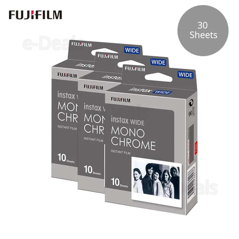 Authentic Fujifilm Instax Wide Instant Monochrome Film 20-100 Sheets Photo Pape for FUJI Instax Wide 210, Instax Wide 300 Camera - Цвет: 3 x Wide Mono Film