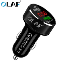 

OLAF Universal Quick Charge 3.0 Car Charger Digital Display Dual USB For iPhone Xiaomi Samsung Fast Charging Phone Car-charger
