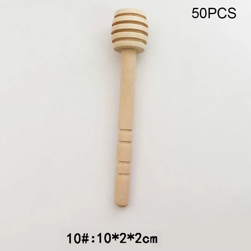 

50pcs Mini Wood Honey Stick Spoon Stick Dipper Honey Stirring Bar Party Supplies DTT88