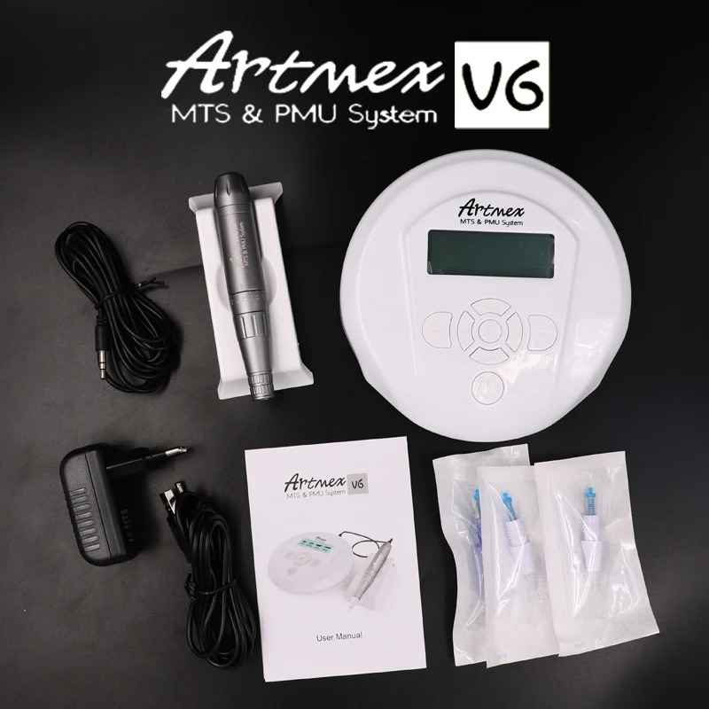Высококачественный профессиональный Перманентный макияж машина Artmex V6 бровей губ Вращающаяся ручка V6 татуировки МТС пму Системы с V6 игла для тату-машинок