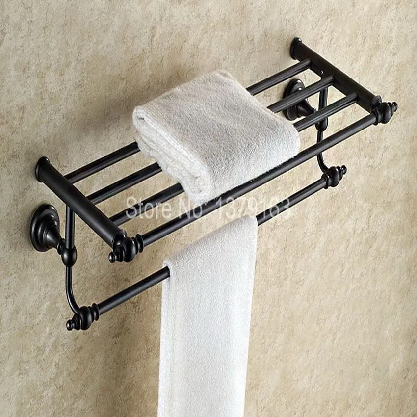 Oil Rubbed Bronze Bathroom Towel Rail Holder Rack Bar Shelf Wall Mounted mba851