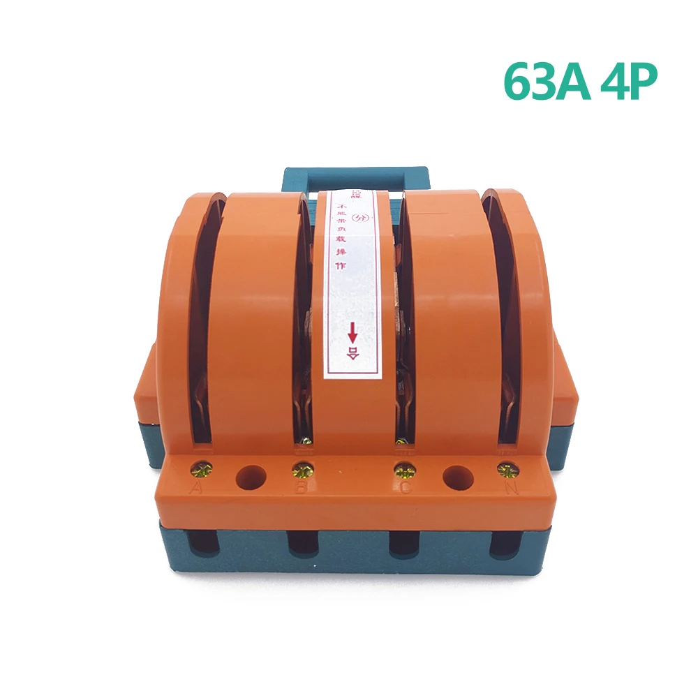 AC380V Heavy Duty 63A Four Poles Double Throw Knife Disconnect Switch