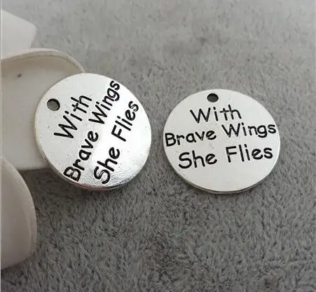 Hoting بيع 10 أجزاء/وحدة 25 ملليمتر الرسالة المطبوعة مع الشجعان أجنحة أنها الذباب سحر جولة القرص رسالة سحر Hoting بيع 10 أجزاء/وحدة 25 ملليمتر الرسالة المطبوعة مع الشجعان أجنحة أنها الذباب سحر جولة القرص رسالة سحر