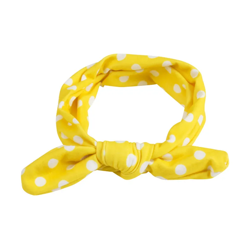 

Girls Dot Turban Bowknot Print Cute Headbands Newborn Infant Hair Band Accessories Children Rabbit Ears Elastic Baby Headwear